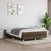 Estructura de cama box spring tela marrón 140x190 cm