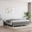 Estructura de cama box spring tela gris oscuro 160x200 cm