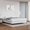 Estructura de cama box spring cuero sintético blanco 160x200 cm