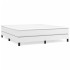 Estructura de cama box spring cuero sintético blanco 160x200