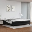 Estructura de cama box spring cuero sintético negro 200x200 cm