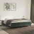 Estructura de cama box spring terciopelo verde oscuro