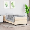 Estructura de cama box spring tela color crema 100x200 cm