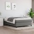 Estructura de cama box spring tela gris oscuro 140x190