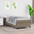 Estructura de cama box spring tela gris taupe 90x200