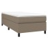 Estructura de cama box spring tela gris taupe 90x200