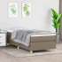 Estructura de cama box spring tela gris taupe 90x190