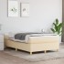 Estructura de cama box spring tela color crema 120x200