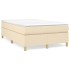 Estructura de cama box spring tela color crema 120x200