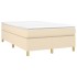 Estructura de cama box spring tela color crema 120x200