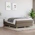 Estructura de cama box spring tela gris taupe 140x200