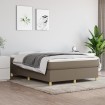 Estructura de cama box spring tela gris taupe 140x200 cm