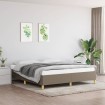 Estructura de cama box spring tela gris taupe 160x200 cm