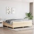 Estructura de cama box spring tela color crema 200x200