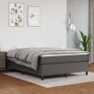 Estructura de cama box spring cuero sintético gris 140x200 cm