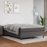 Estructura de cama box spring cuero sintético gris 140x190