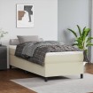 Estructura de cama box spring cuero sintético crema 80x200 cm