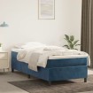 Estructura de cama box spring terciopelo azul oscuro 90x200 cm