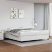 Estructura de cama box spring cuero sintético blanco 200x200 cm