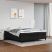 Estructura de cama box spring cuero sintético negro 160x200 cm