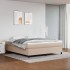 Estructura cama box spring cuero sintético capuchino 160x200