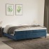 Estructura de cama box spring terciopelo azul oscuro 200x200