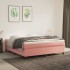 Estructura de cama box spring terciopelo rosa 180x200