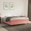 Estructura de cama box spring terciopelo rosa 180x200 cm