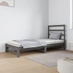 Sofá cama extraíble madera maciza de pino gris 2x(90x190) cm