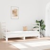 Sofá cama extraíble madera maciza de pino blanco 2x(90x190) cm