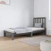 Sofá cama extraíble madera maciza de pino gris 2x(90x190) cm