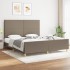 Estructura de cama con cabecero de tela gris taupe 180x200