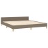 Estructura de cama con cabecero de tela gris taupe 180x200