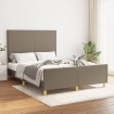 Estructura de cama con cabecero de tela gris taupe 140x200 cm