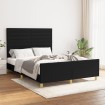 Estructura de cama con cabecero de tela negro 140x190 cm