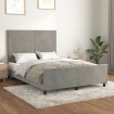 Estructura de cama con cabecero terciopelo gris claro 140x190cm