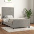 Estructura de cama con cabecero terciopelo gris claro 80x200