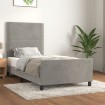 Estructura de cama con cabecero terciopelo gris claro 80x200 cm