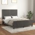 Estructura cama con cabecero terciopelo gris oscuro 140x200