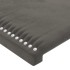 Estructura cama con cabecero terciopelo gris oscuro 140x200