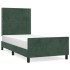 Estructura cama con cabecero terciopelo verde oscuro 90x190