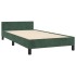 Estructura cama con cabecero terciopelo verde oscuro 90x190