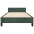 Estructura cama con cabecero terciopelo verde oscuro 90x190