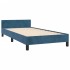 Estructura cama con cabecero terciopelo azul oscuro 80x200