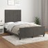 Estructura cama con cabecero terciopelo gris oscuro 120x200