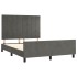 Estructura cama con cabecero terciopelo gris oscuro 140x190