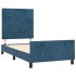 Estructura cama con cabecero terciopelo azul oscuro 90x190