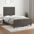 Estructura cama con cabecero terciopelo gris oscuro 120x200