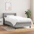 Cama box spring con colchón tela gris claro 90x190