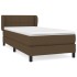 Cama box spring con colchón tela marrón oscuro 90x200